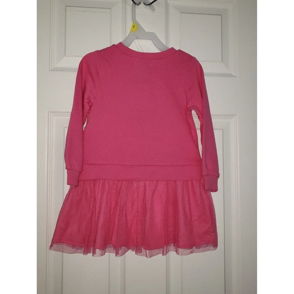 Peek Toddler Girls NWT Dress long Sleeve Pink Sequence Size‎ 3T